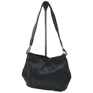 Stone Mountain Leather Shoulder Purse Black Medium